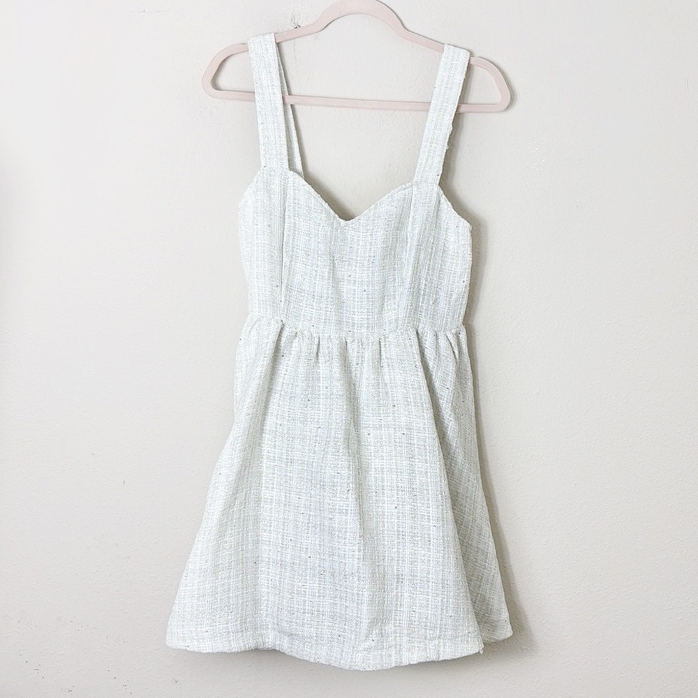 NWT Lulus Charming Pose Ivory Tweed Sequin Mini Dress size M - Picture 13 of 13